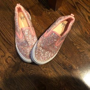 Pink Girl Glitter Canvas Sneakers Size 2